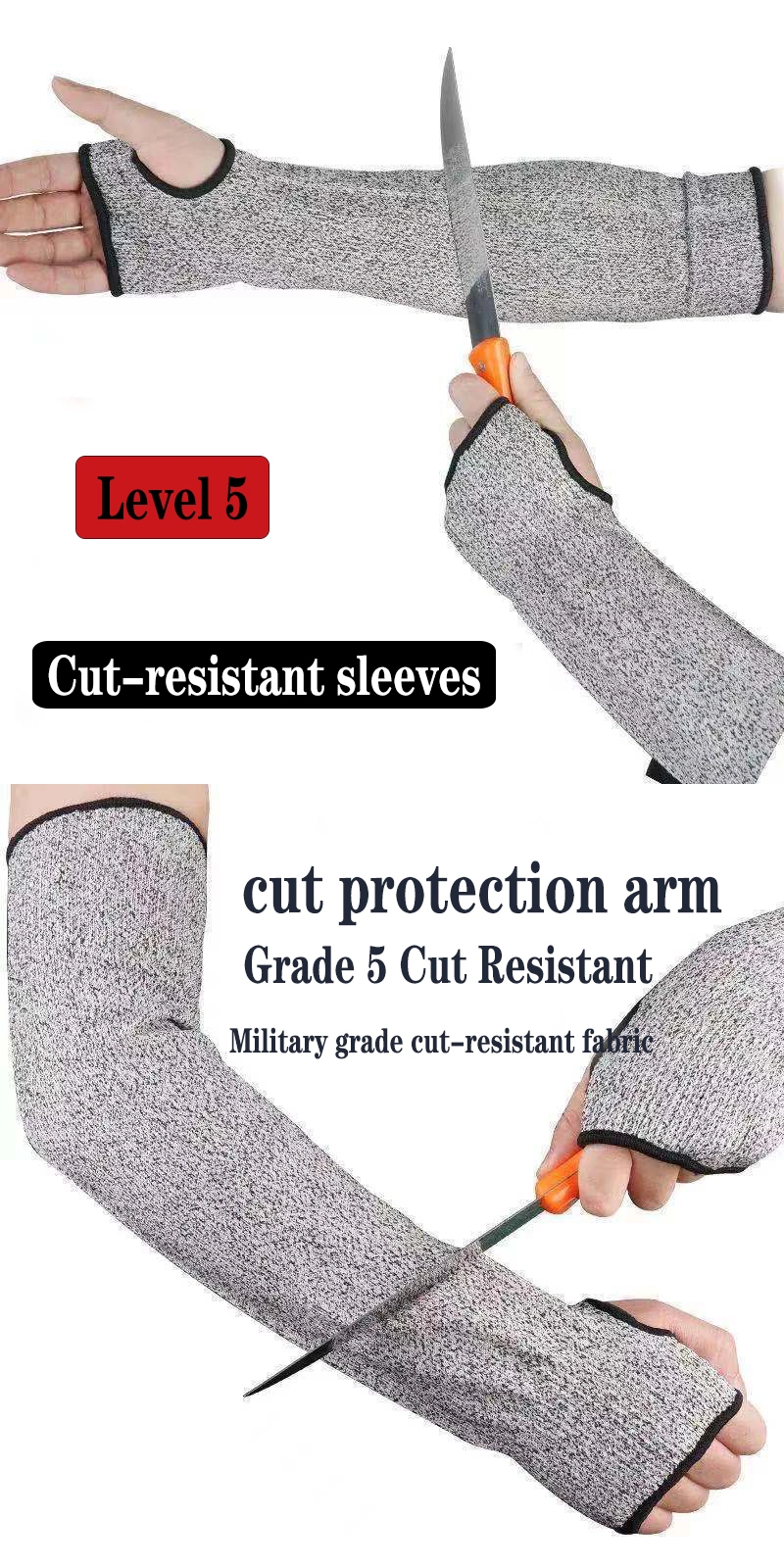 Grade 5 Cut-Resistant Sleeve Wear-Resistant Arm Protector