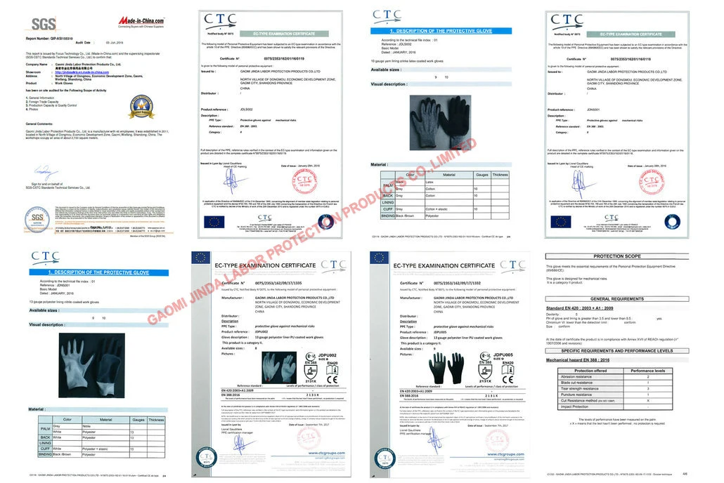 Safety Products Latex Coated Industrial Work & Labor Gloves