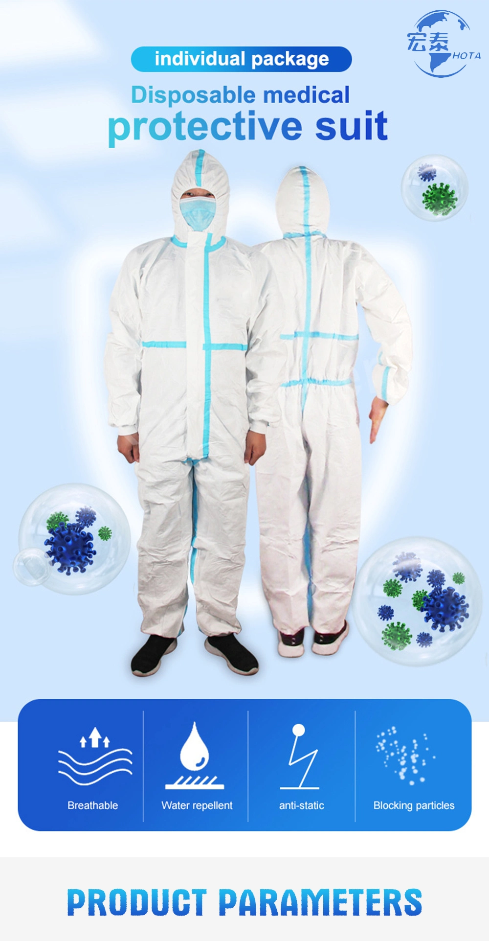 Factory Supply Professional Disposable Medical Protective Clothing Personal Protective Equipment