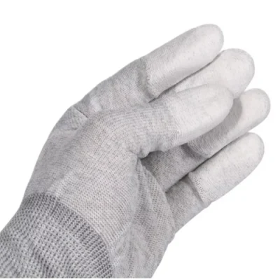 Luvas antiestáticas ESD revestidas com fibra de carbono e náilon com ponta de dedo
