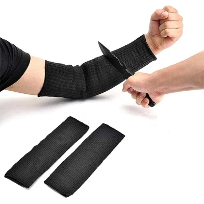 Braçadeiras de proteção à prova de furos de segurança contra abrasão pretas resistentes a cortes mangas compridas