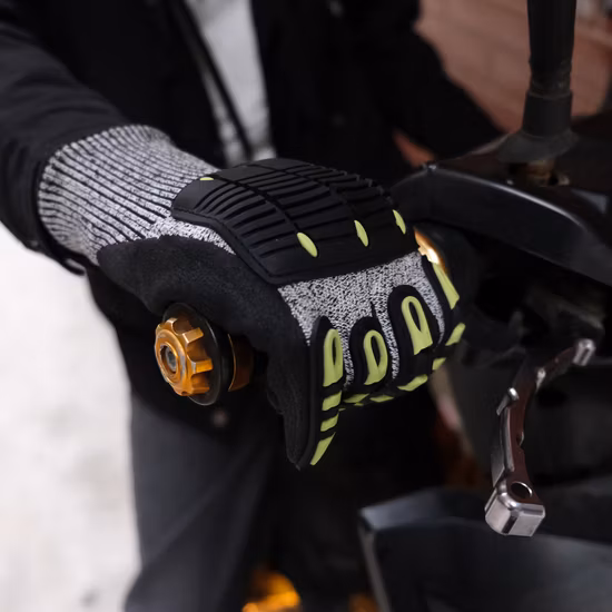 Luva de mão de proteção de látex nitrílica resistente a corte industrial sem costura trabalho mecânico